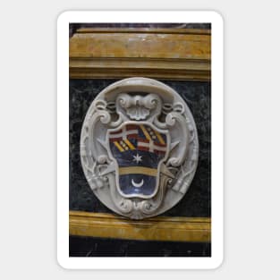 Coat of Arms in Marble. St. Paul's Cathedral, Mdina, Malta Sticker